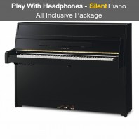 Kawai K-15 ATX 3L Ebony Polished Upright Piano All Inclusive Package